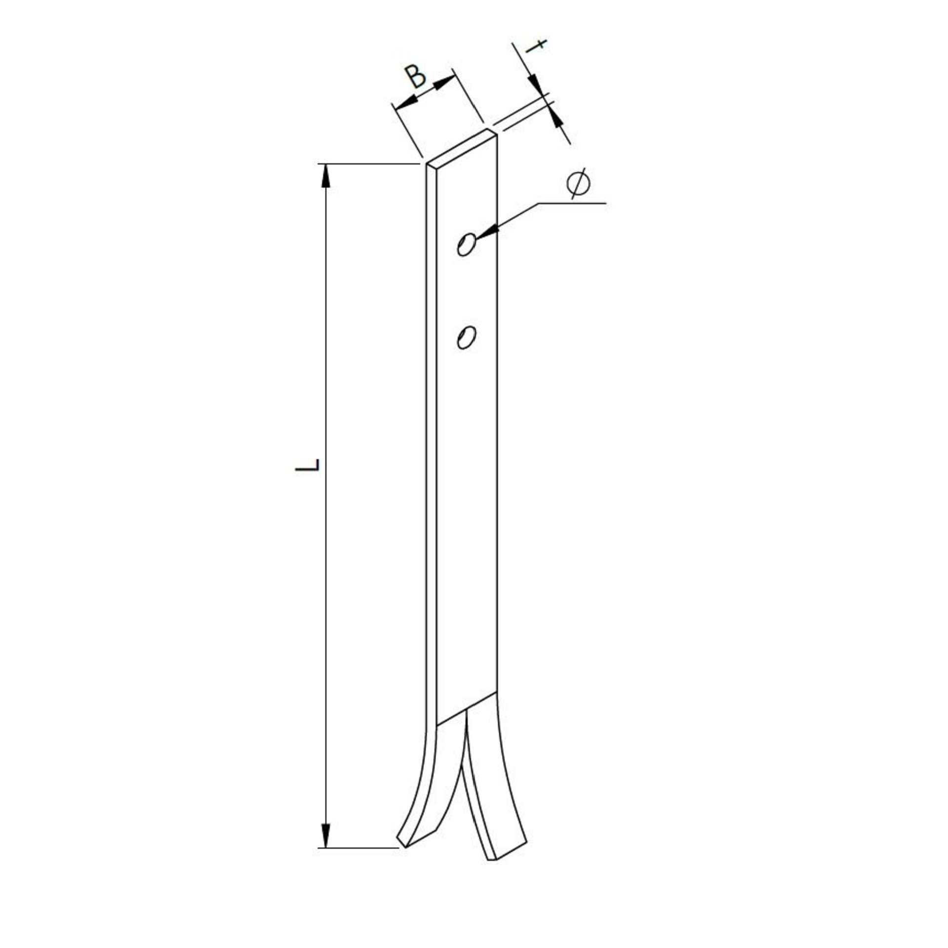 schiene, platte, lochbohrung, länge L, bohrungen