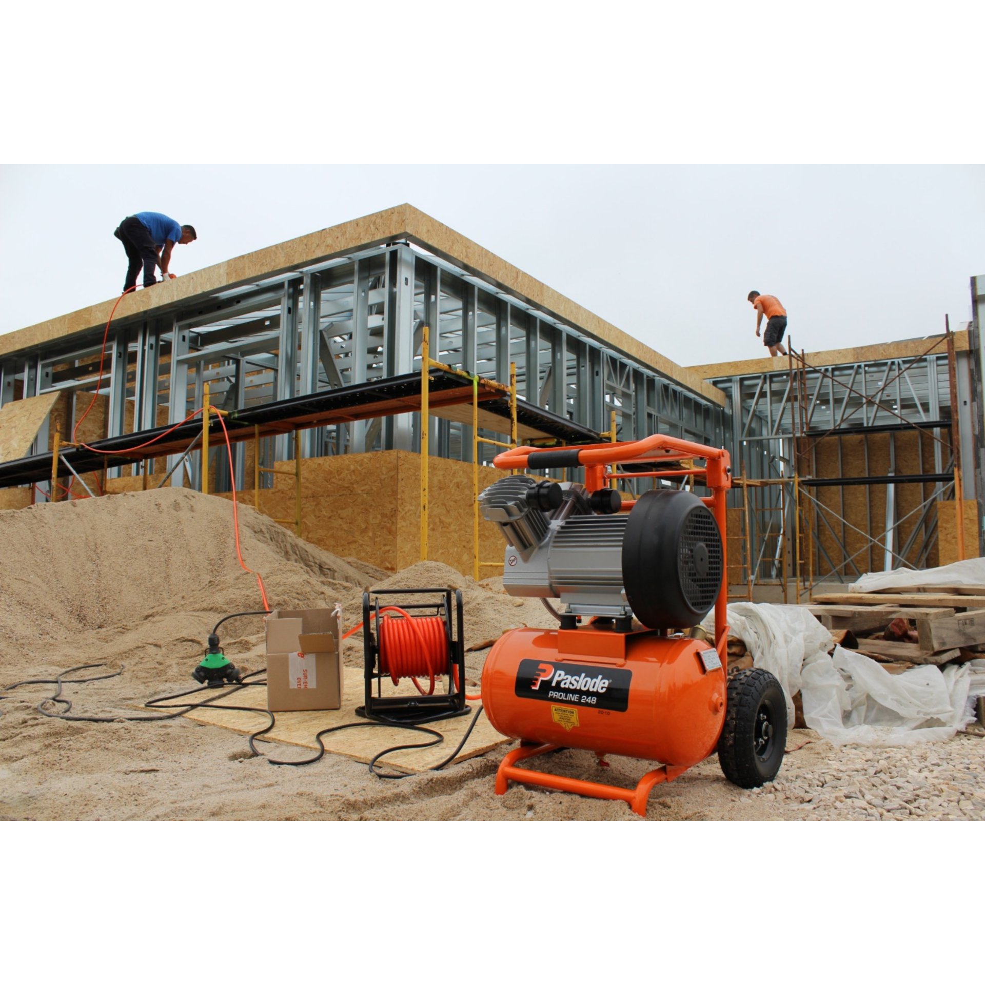 Person, Maschine, Rad, Kiste