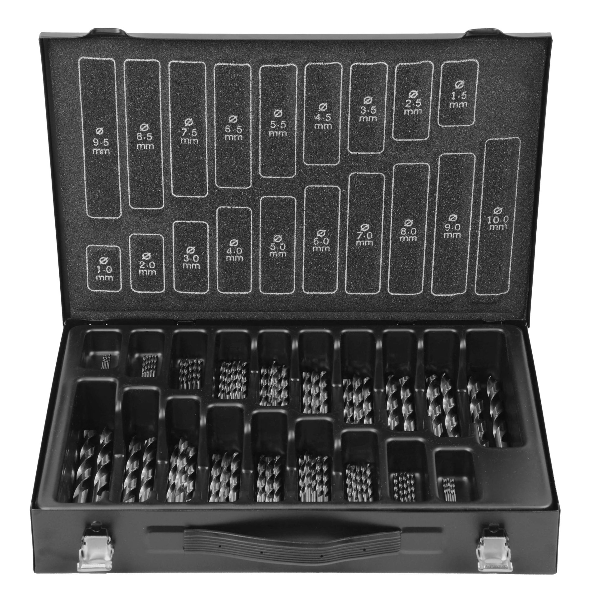 bohrer, satz, metall, präzision, koffer
