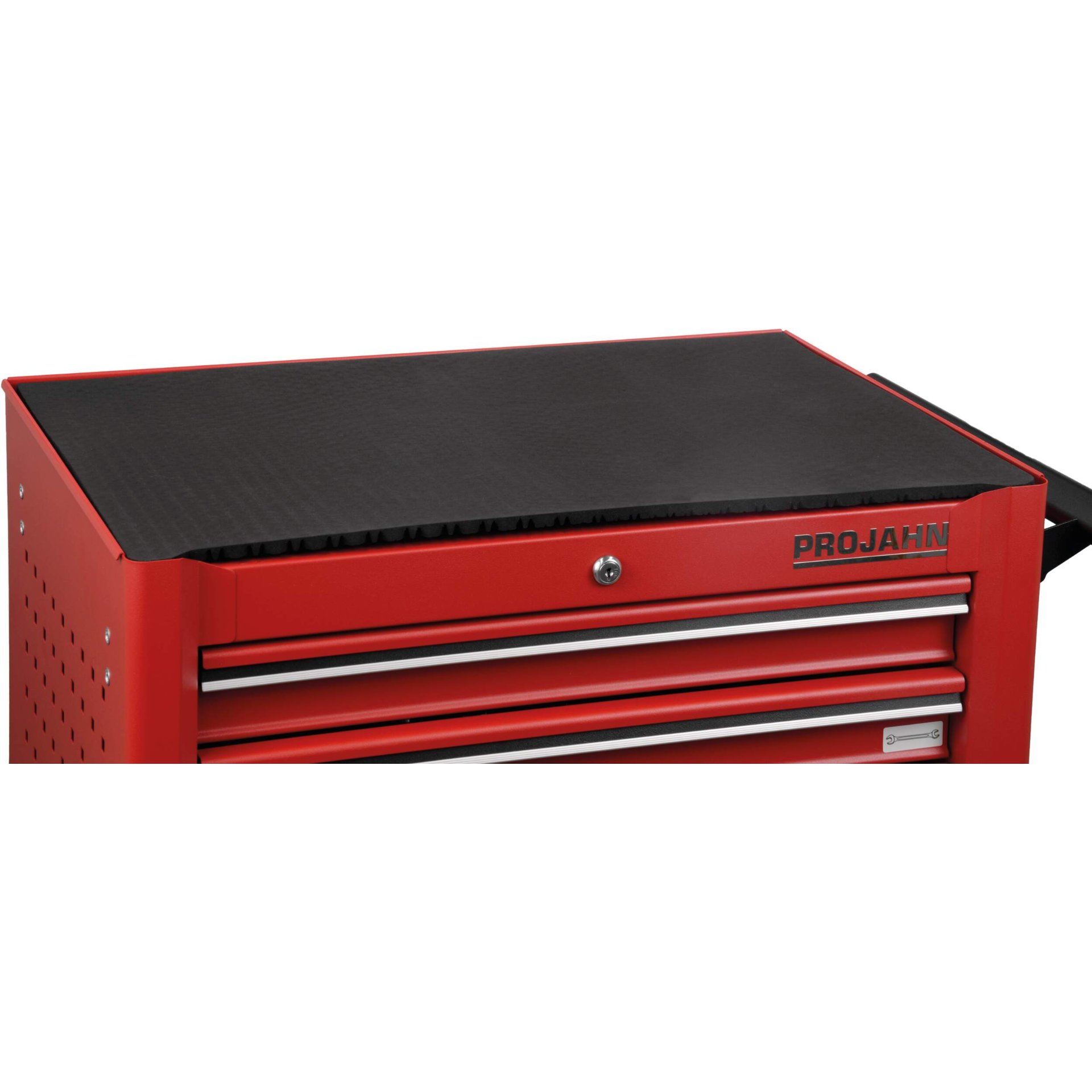 Werkzeugkasten, Schubladen, rot, Metallkasten, Topfablage