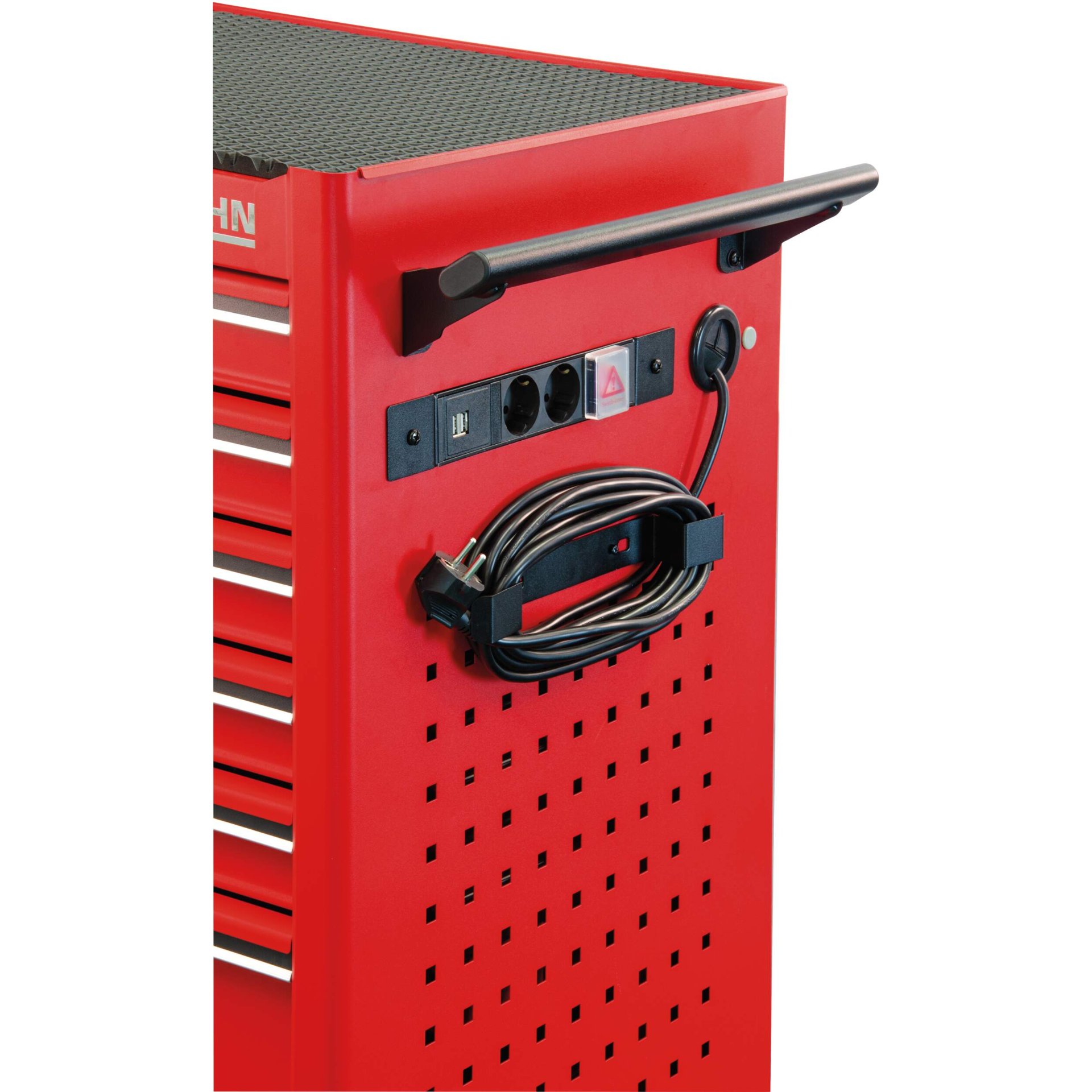 Schweißerstab-Station, Redu-Werkbank, Steckdosenleiste, Kabelrolle, Metallgehäuse