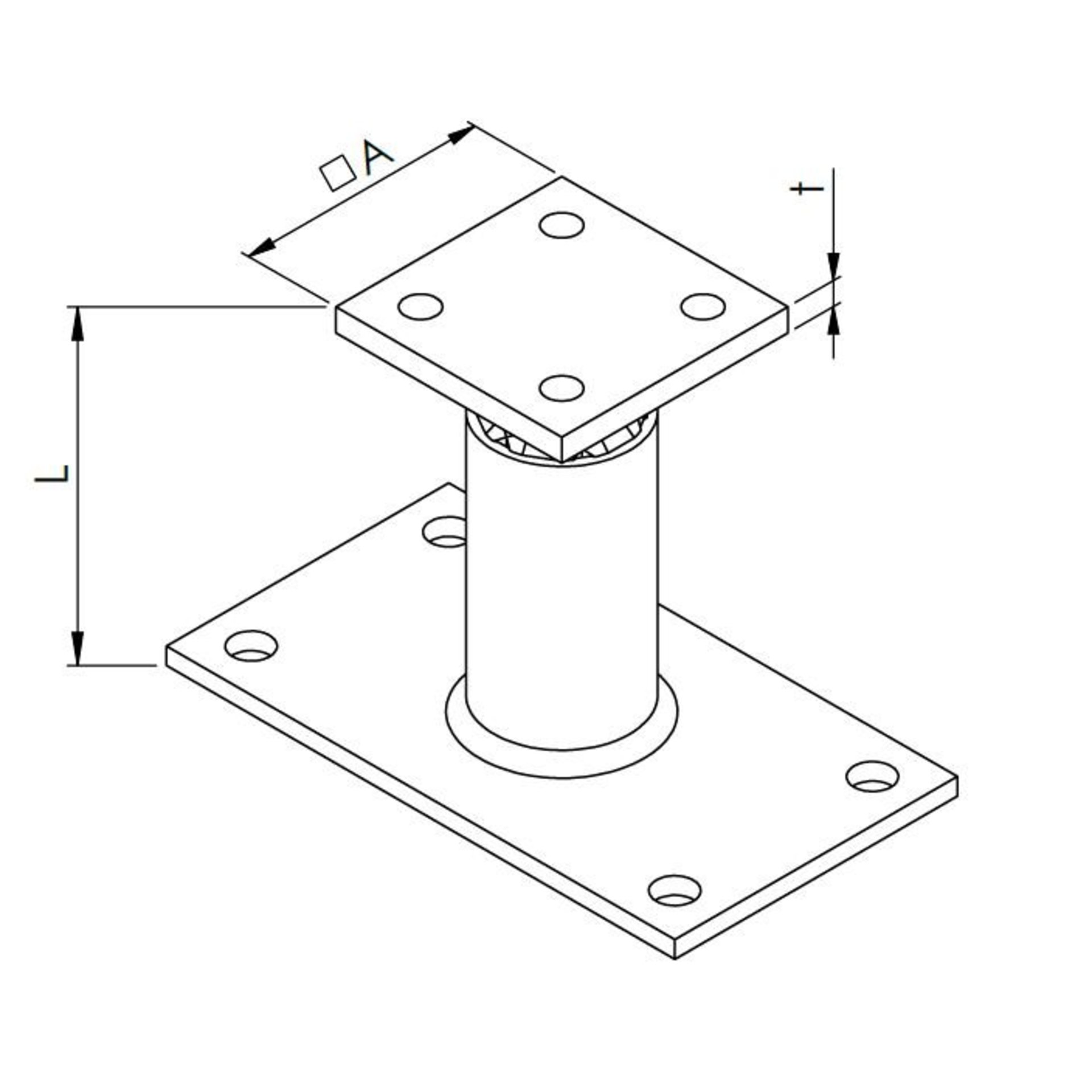 Tischbein, Kugellager, Plattform, Bolzenstütze, Montageplatte