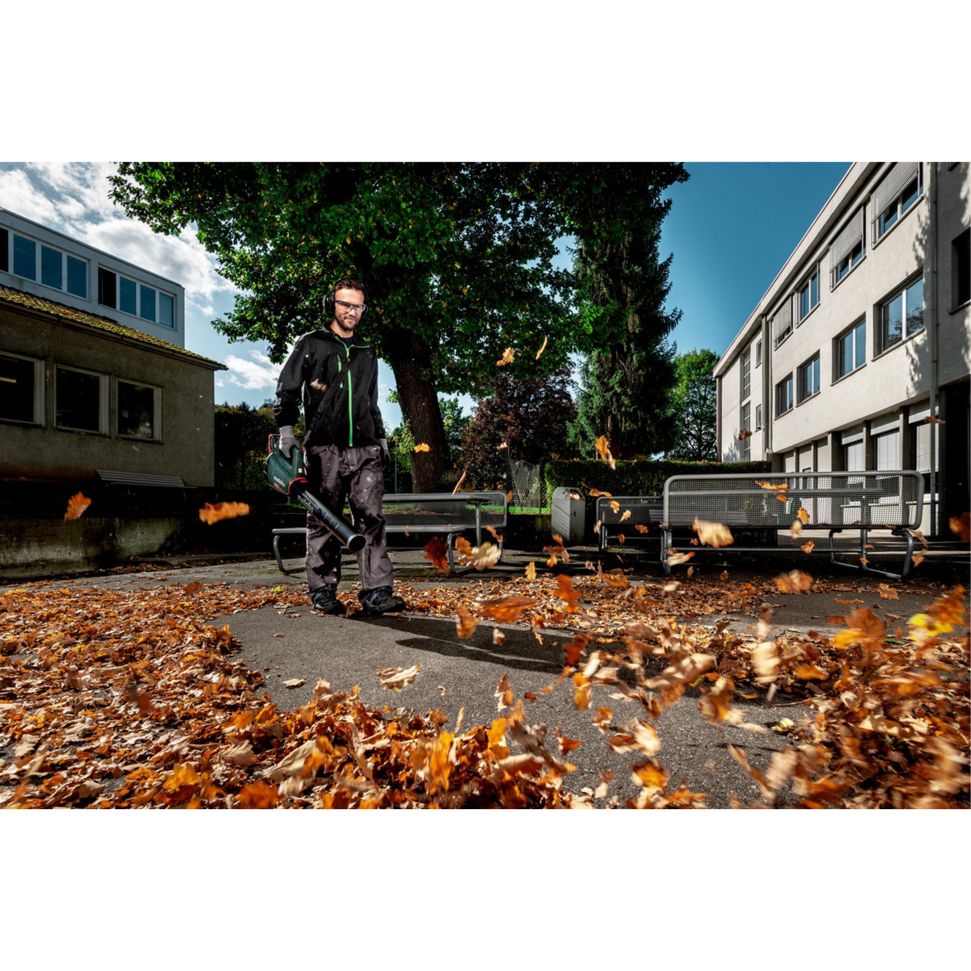 Nachbarschaft, Mantel, Blatt, Mann, Person