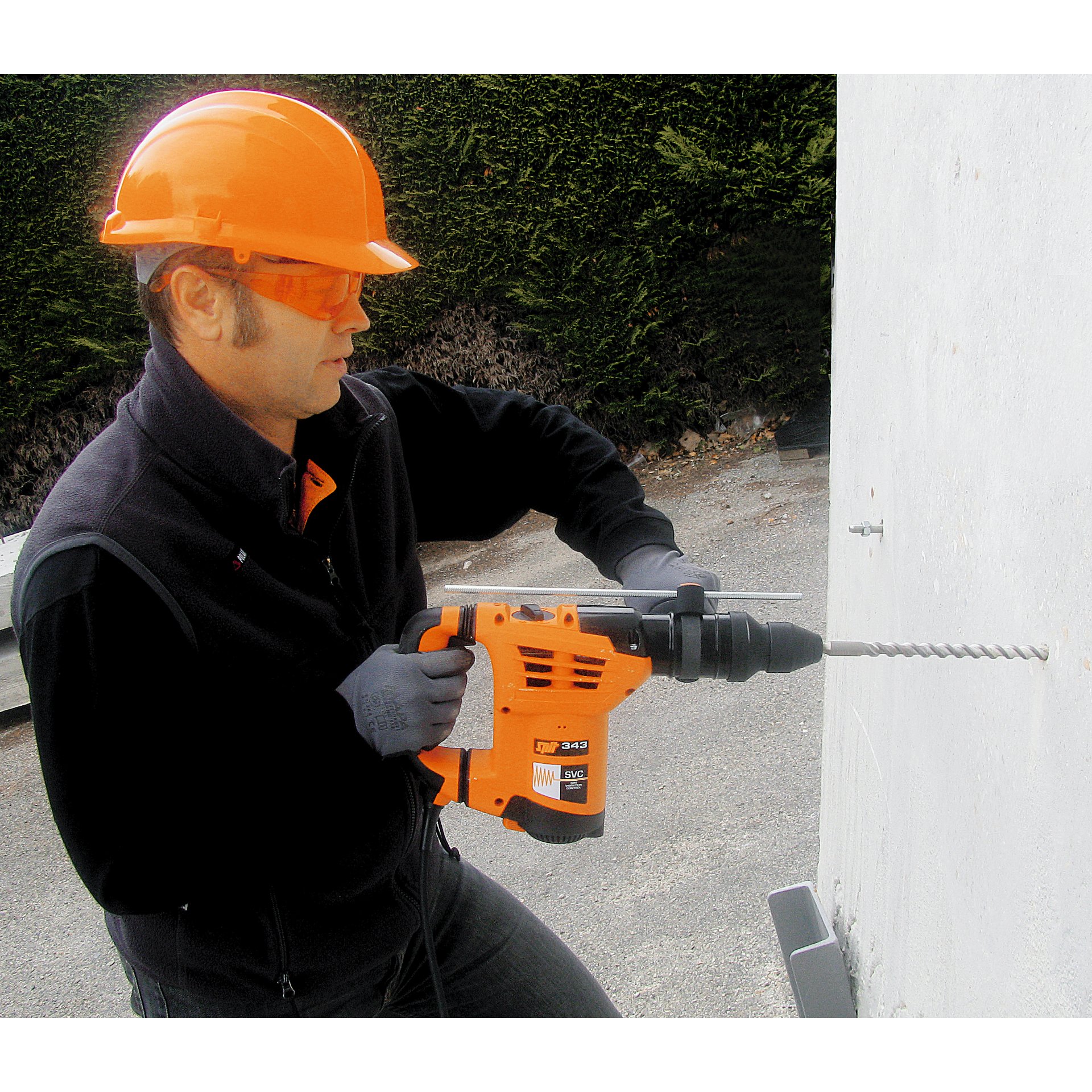 Person, Arbeiter, Schutzhelm, Helm, Elektrische Bohrmaschine