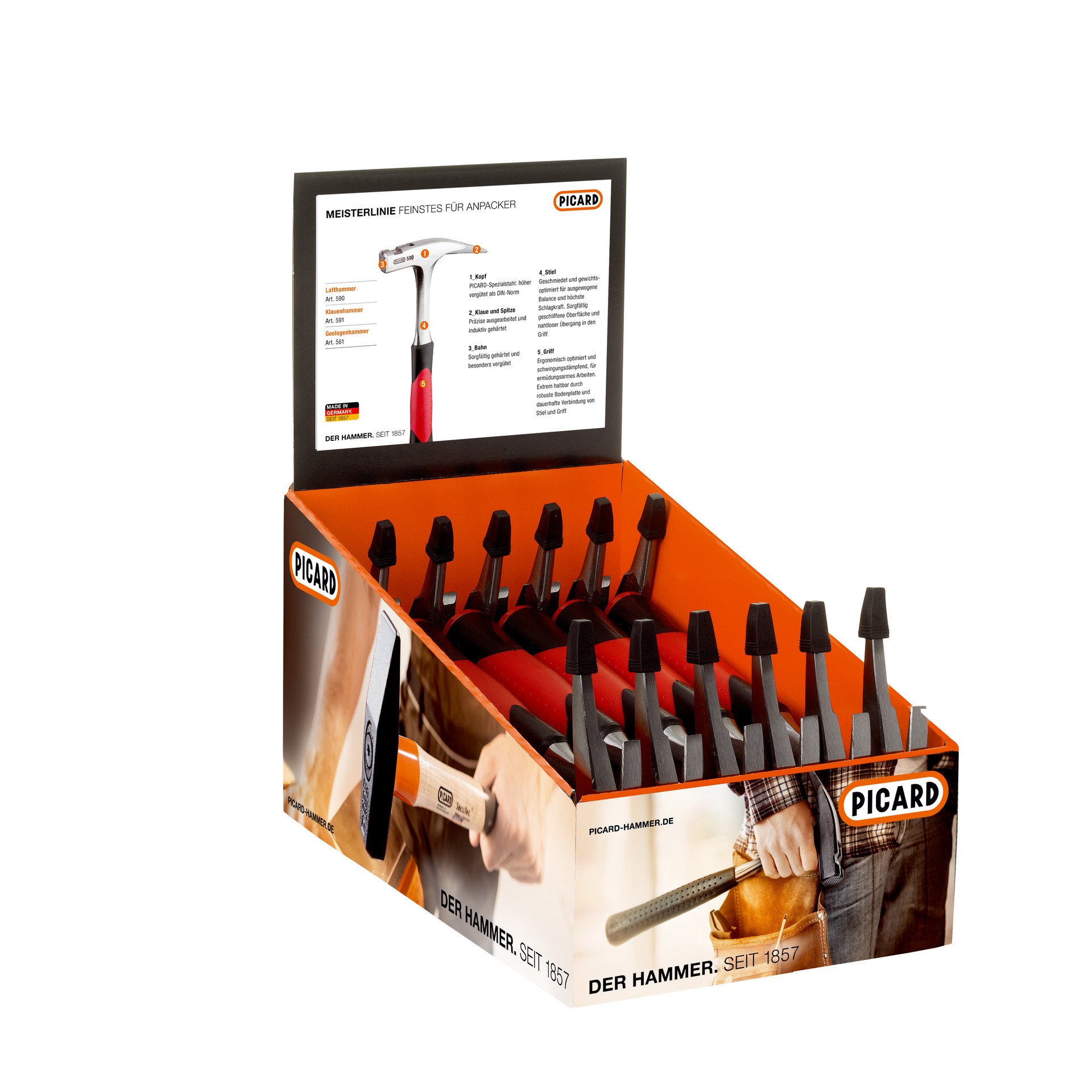 Picard Display Meisterlinie mit Zweikomponentengriff 12 Stück im Display, 561 und 590