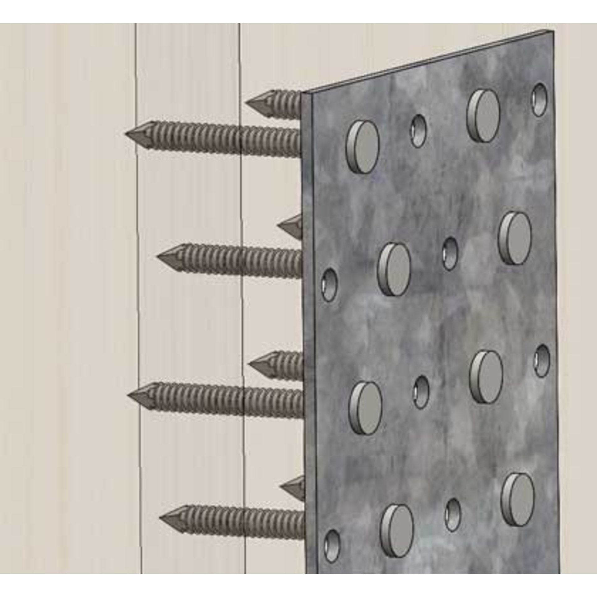 Schrauben, Dübelschrauben, Holzverbindung, Metallplatte, Bolzen