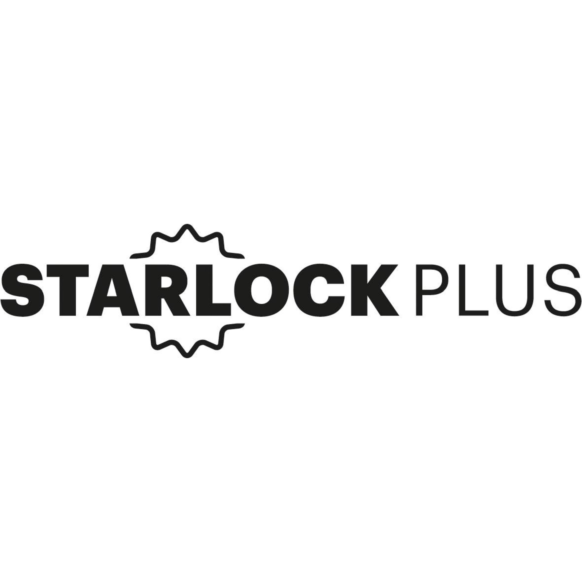 logo, starlock, plus, branding, schwarz-schrift
