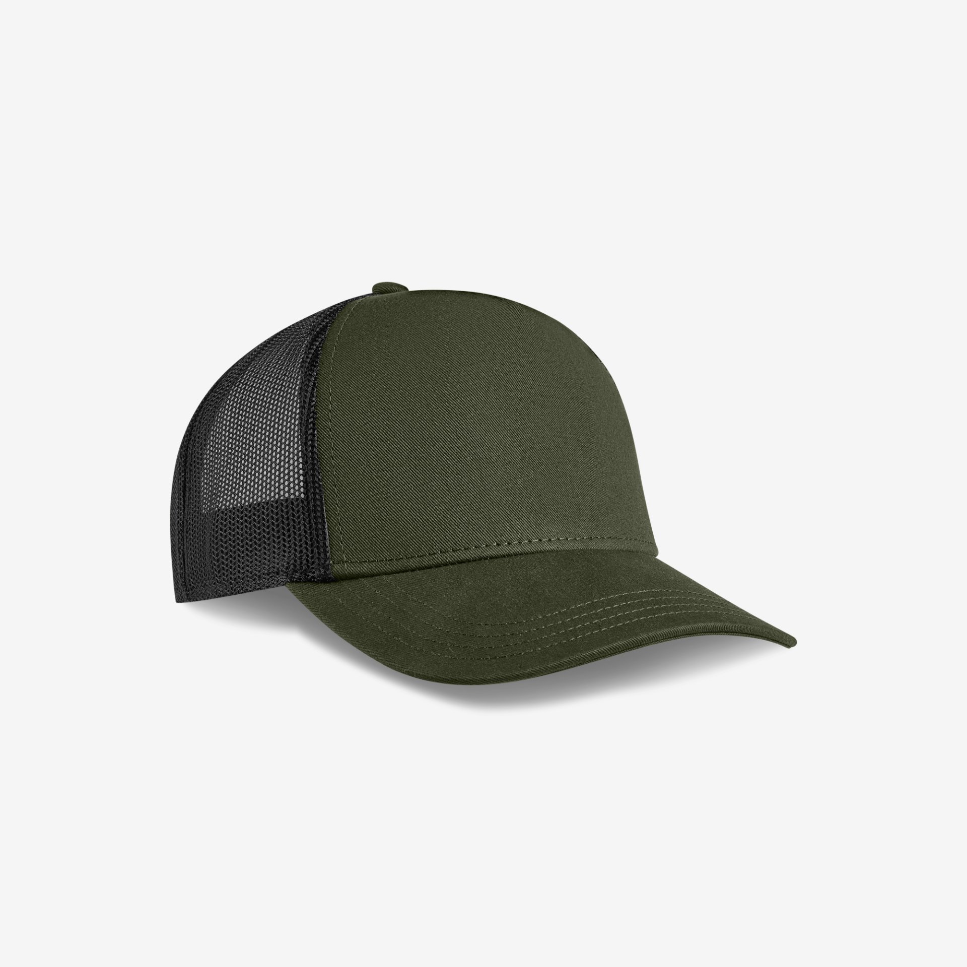 Cap, Baseballkappe, Oliv, Meshrückseite, gebogter Schirm
