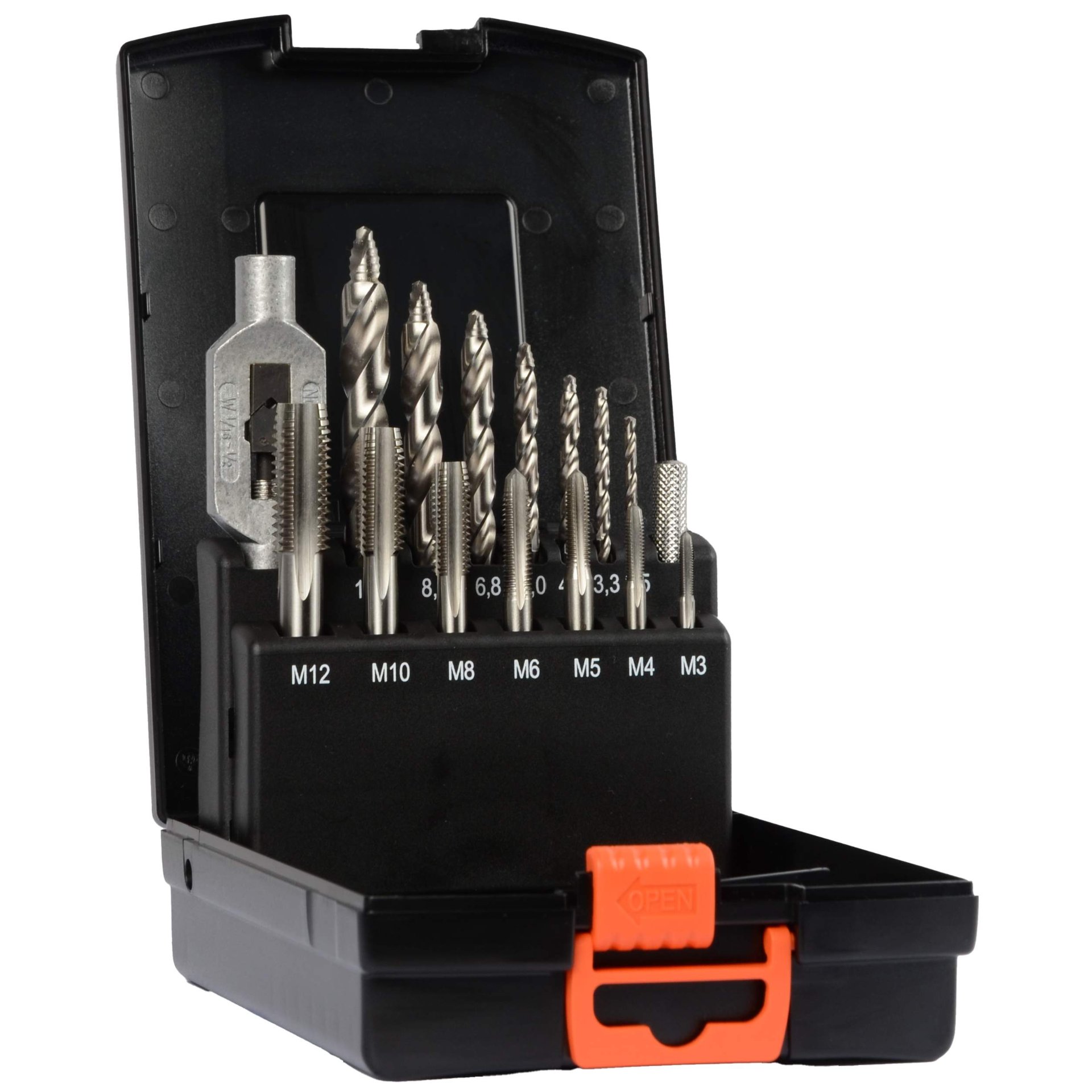 Bohrersatz, Set, Stahl, Metall, Koffer