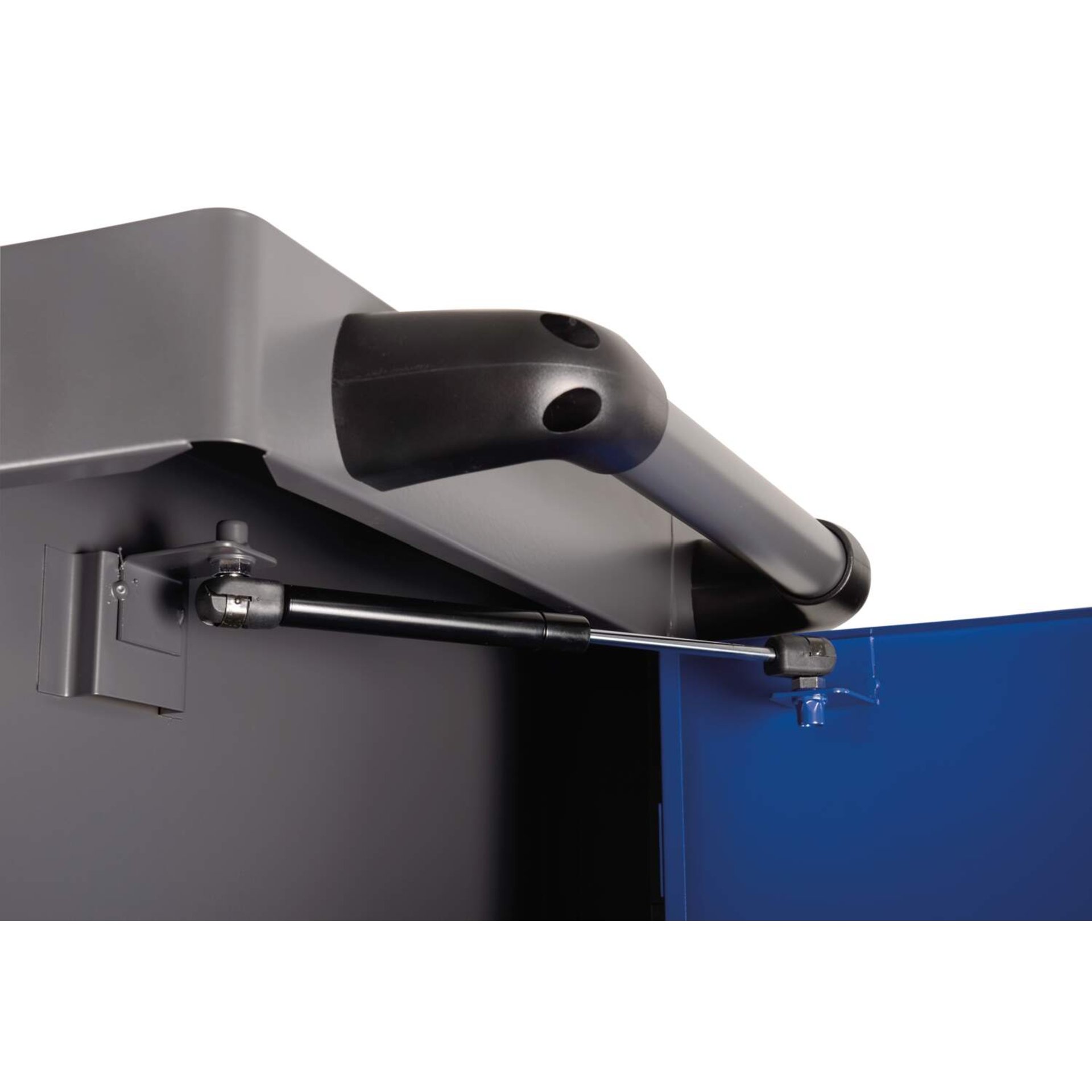 Scharnier, Gasdruckfeder, Hebel, Metall, Gussfarbton