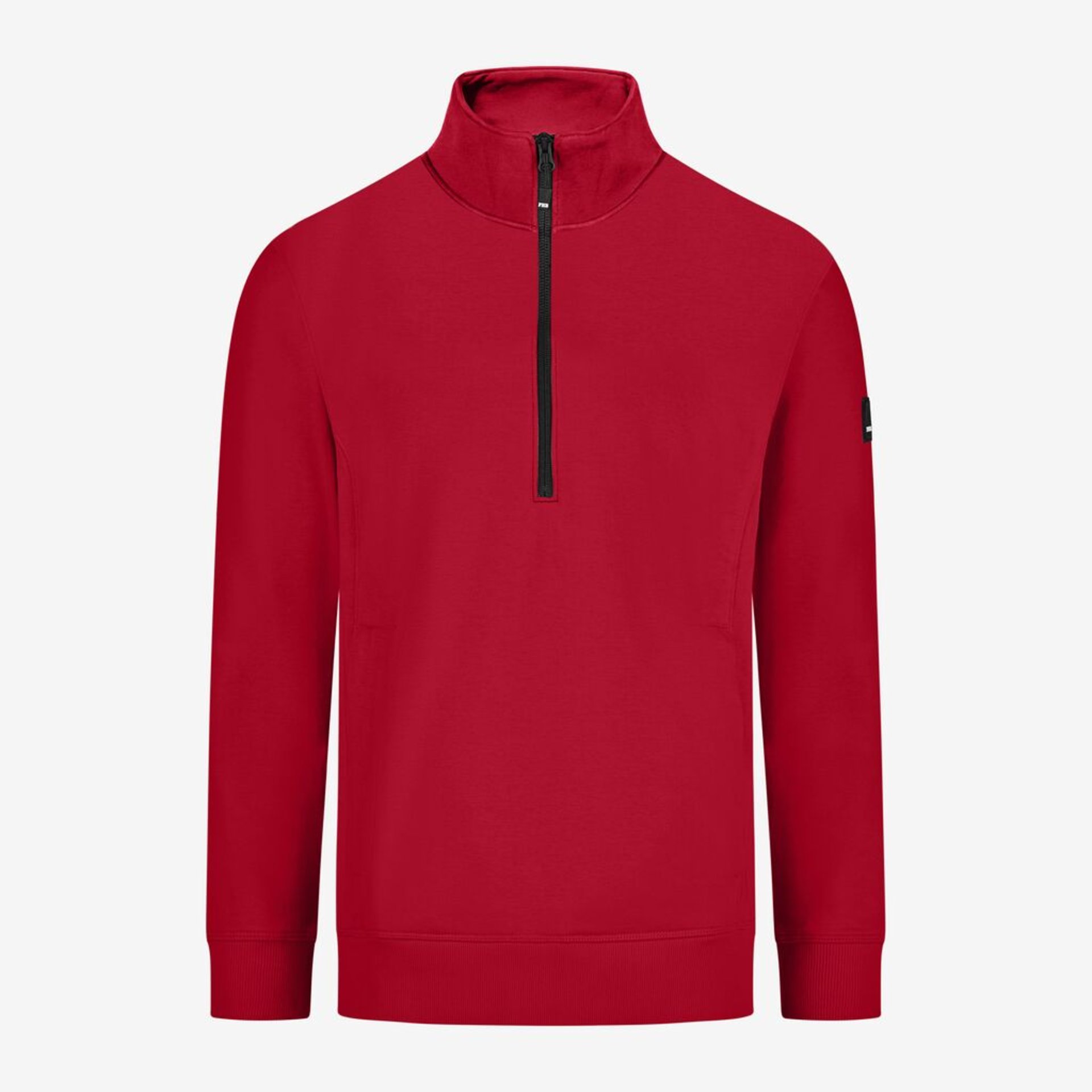 Pullover, Fleece, Rot, Halblanger Reißverschluss, Kragen