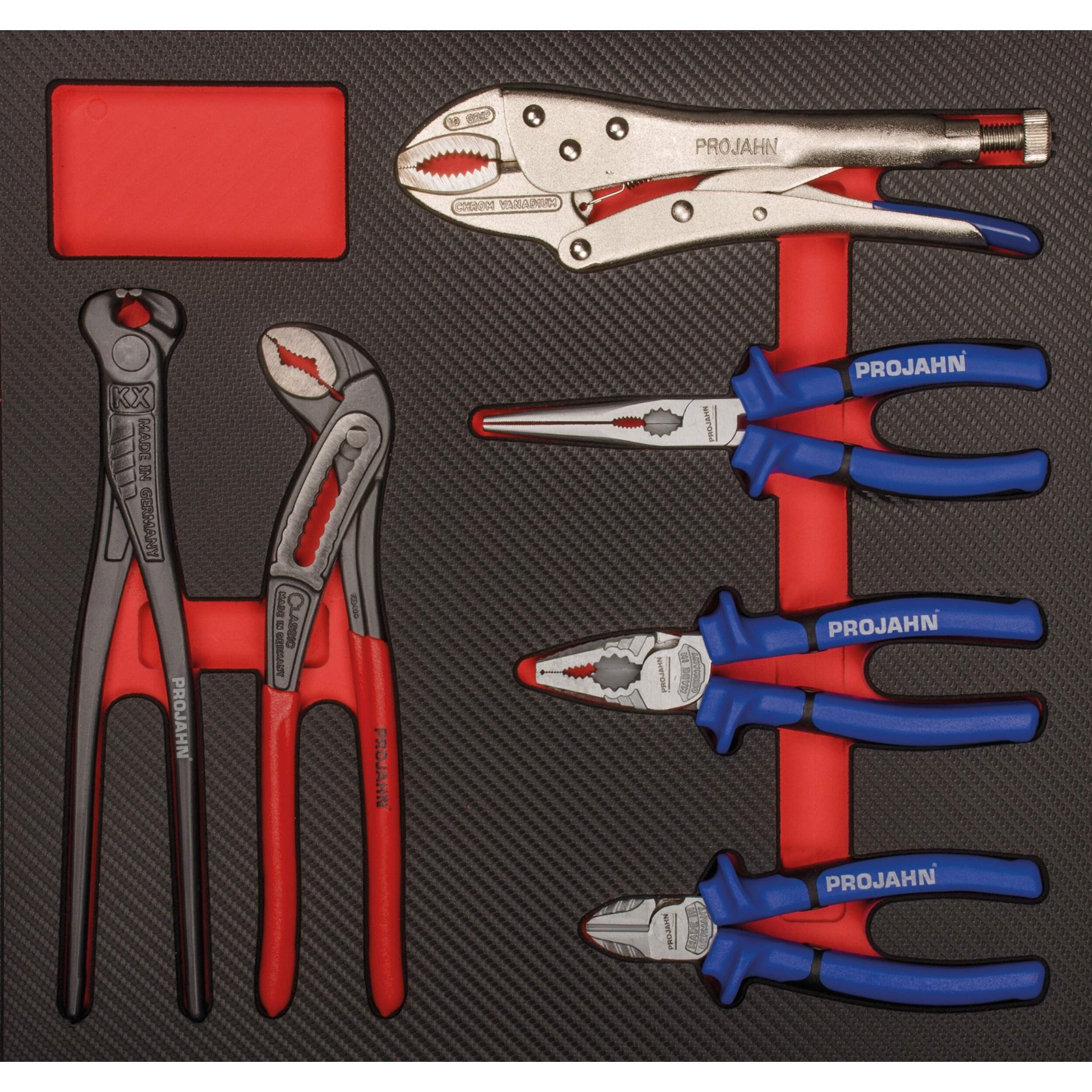 Zangen, Rohrzange, Seitenschneider, Spitzzange, Werkzeug-Set