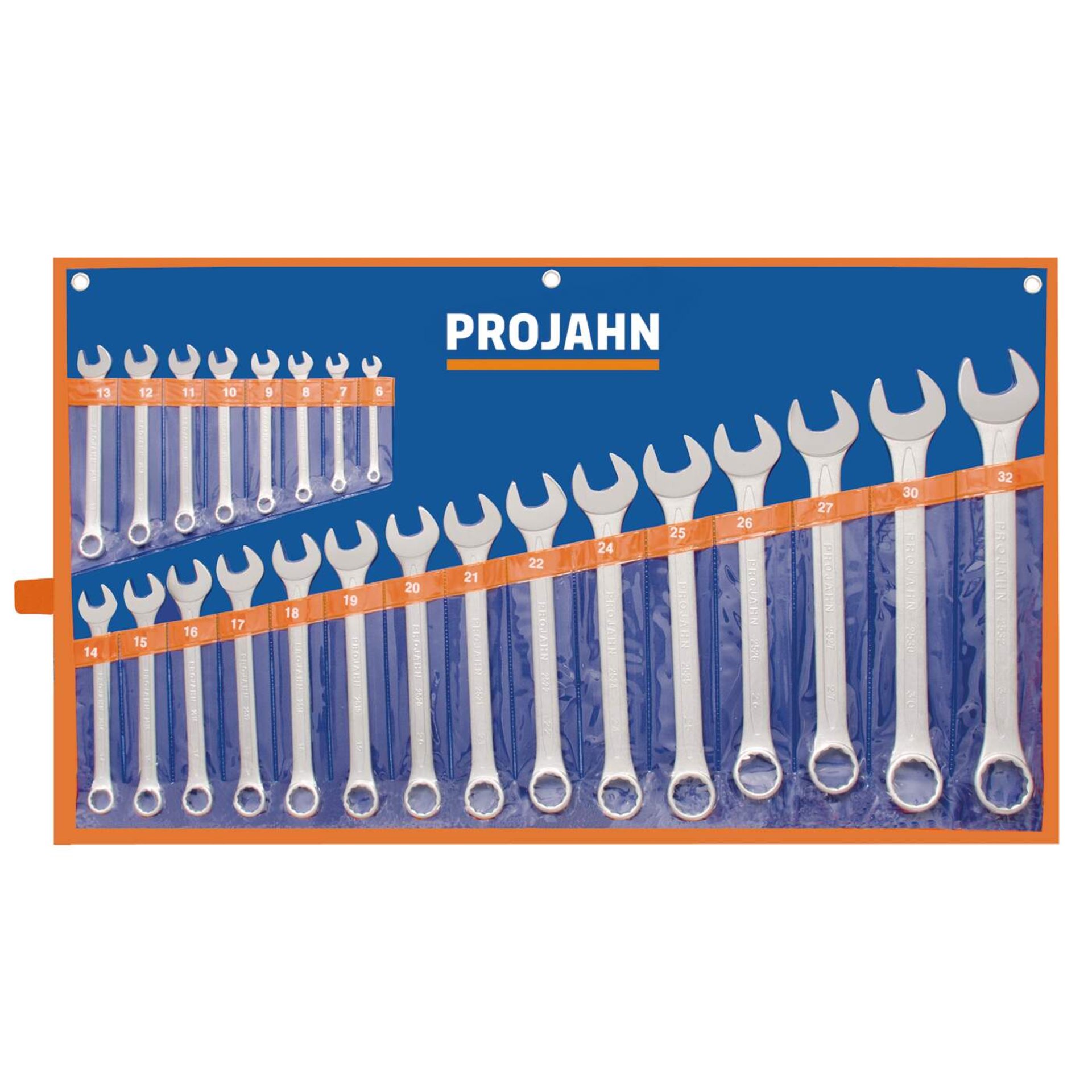 Satz Schraubenschlüssel, Offen-End-Schlüssel, Messwerkzeuge, Werkzeughalter, Satz 32-teilig
