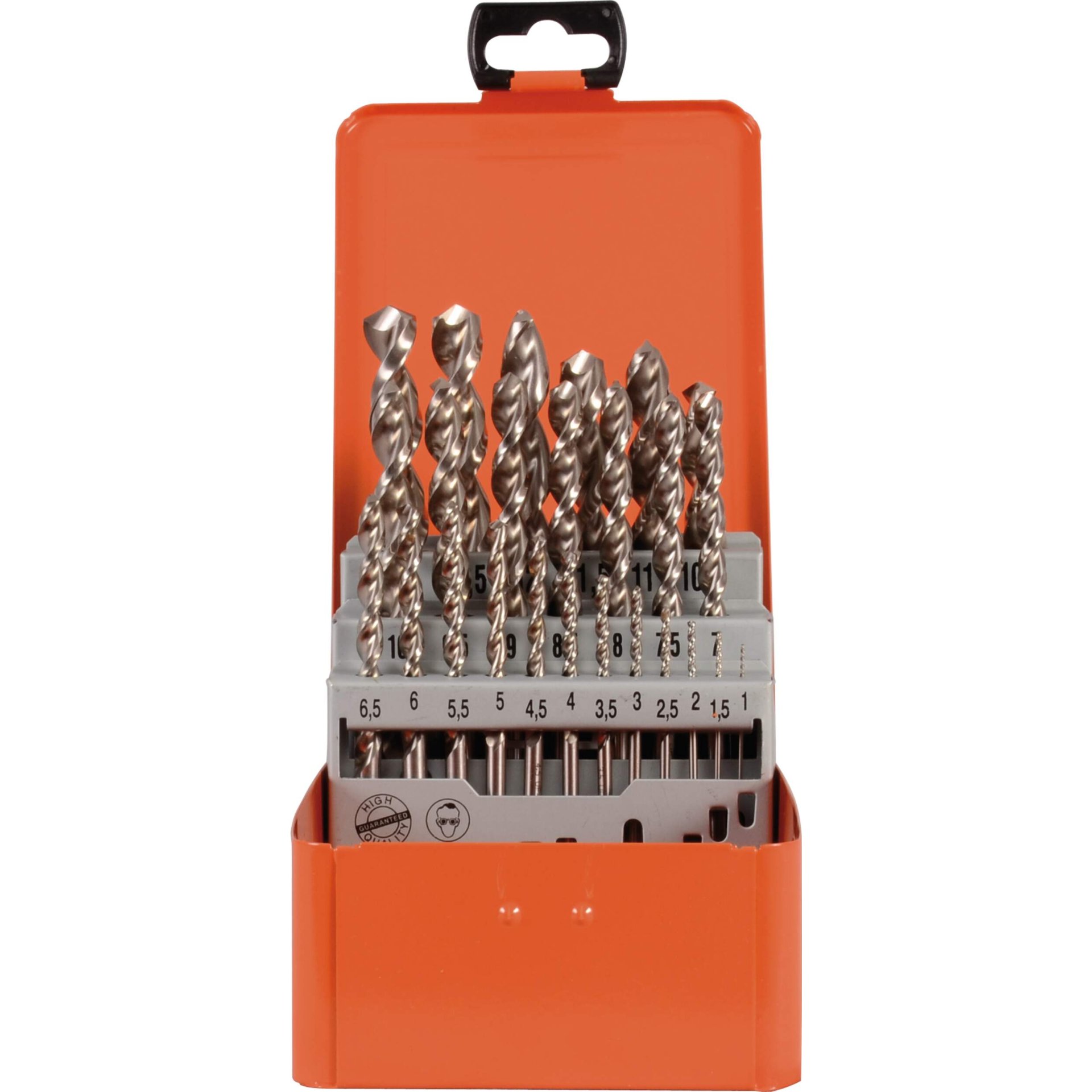 Bohrer-Satz, Spiralbohrer, HSS-Bohrer, 23-tlg, Schachtleiste