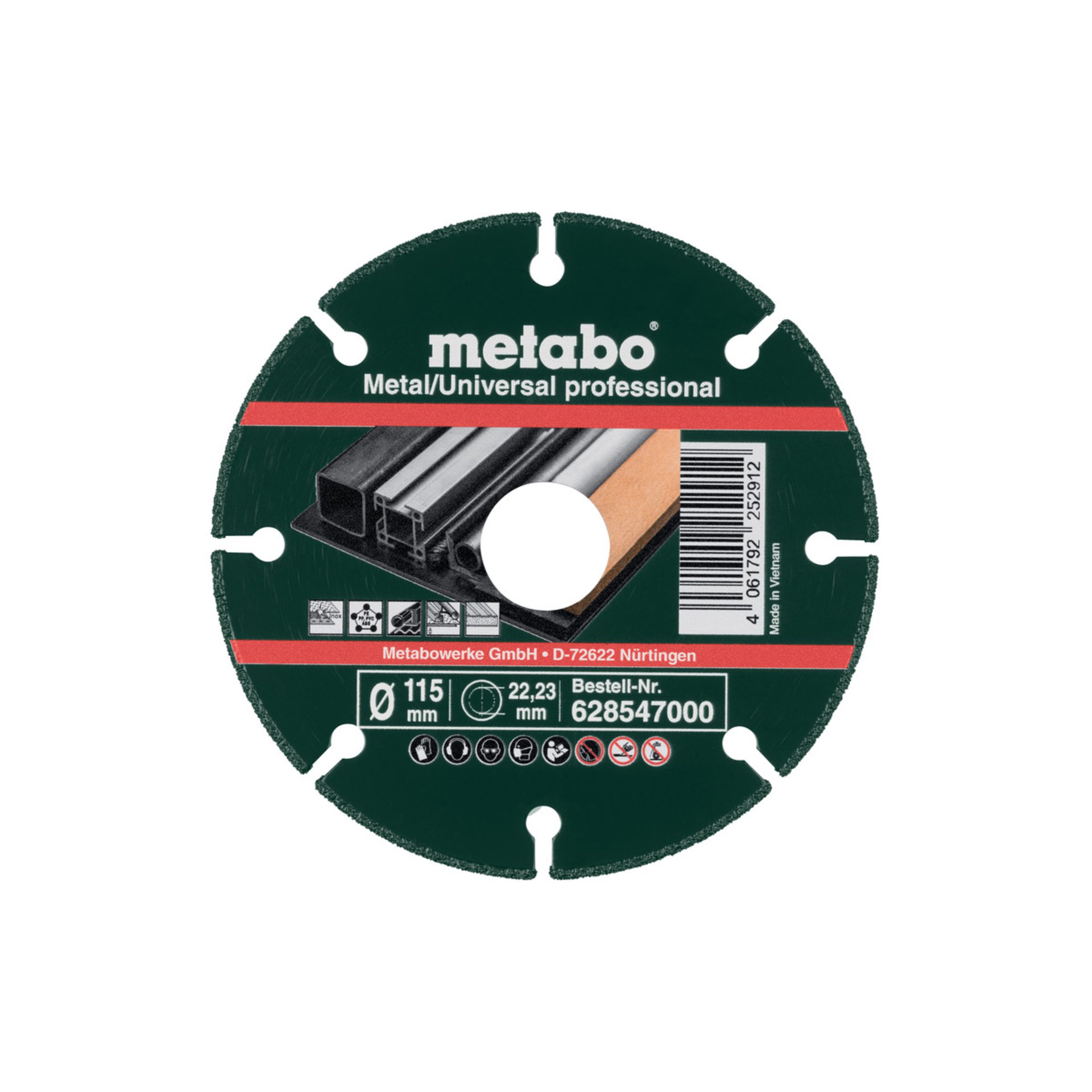 Metabo Diamanttrennscheibe 115x1,3x22,23mm, "MUP", Metall/Universal  "professional" (628547000)