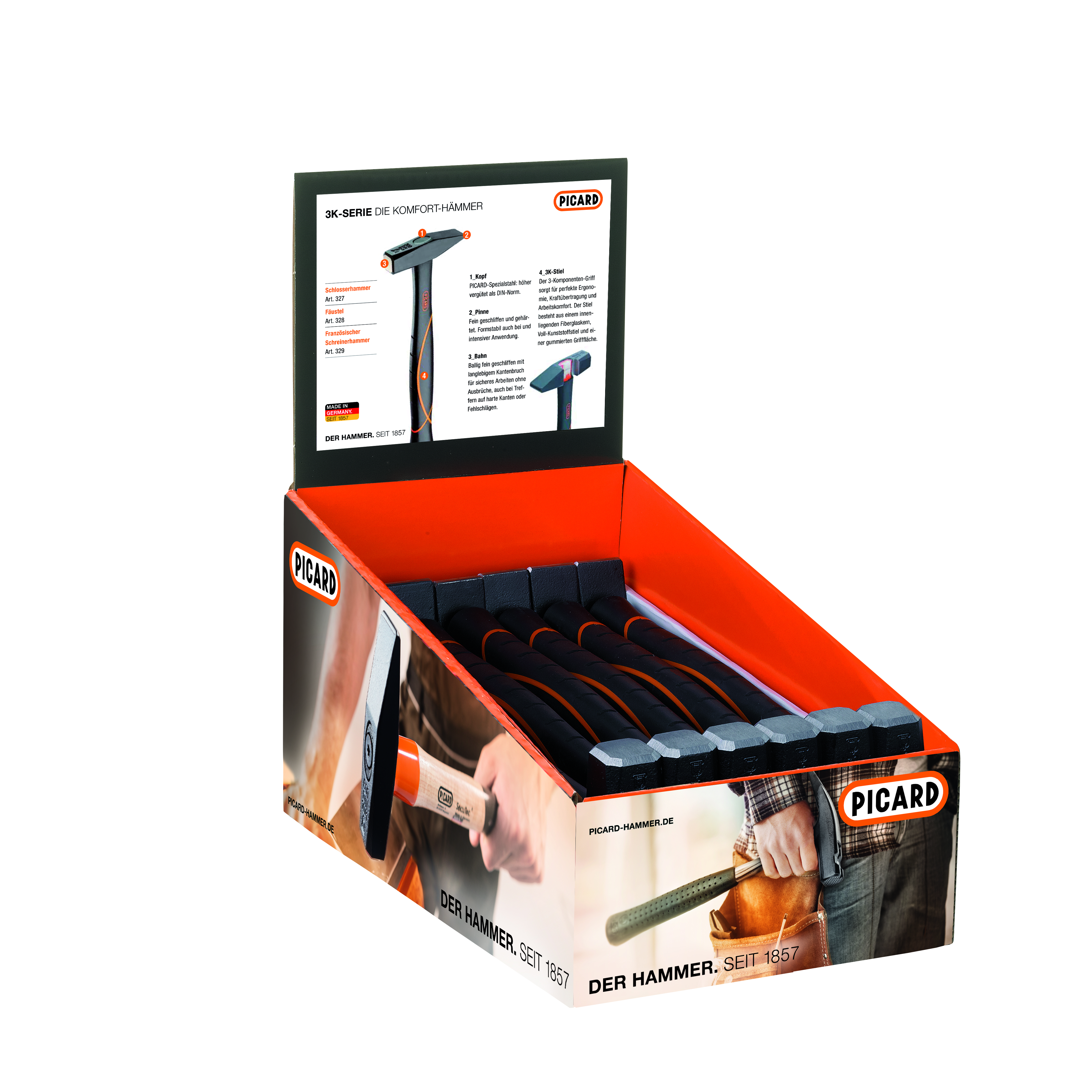 Picard Schlosserhammer BlackTec® Starke Verbindung von Kopf und Stiel durch 2 Komponenten-Kleber (10