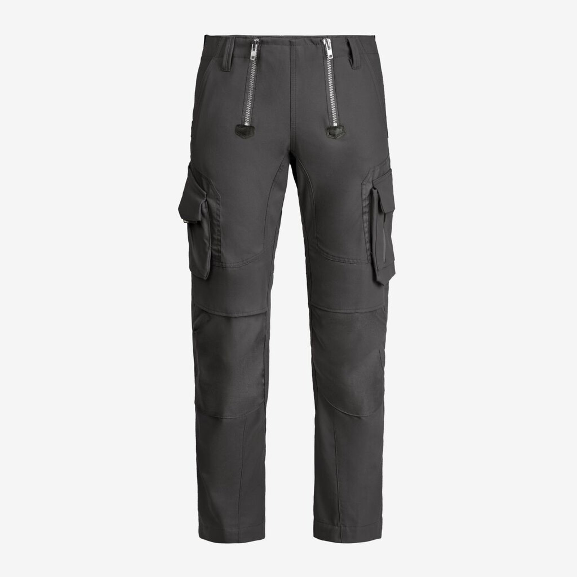 Hose, Cargo, Reißverschlusstaschen, Asymmetrische Taschen, Dunkelgrau