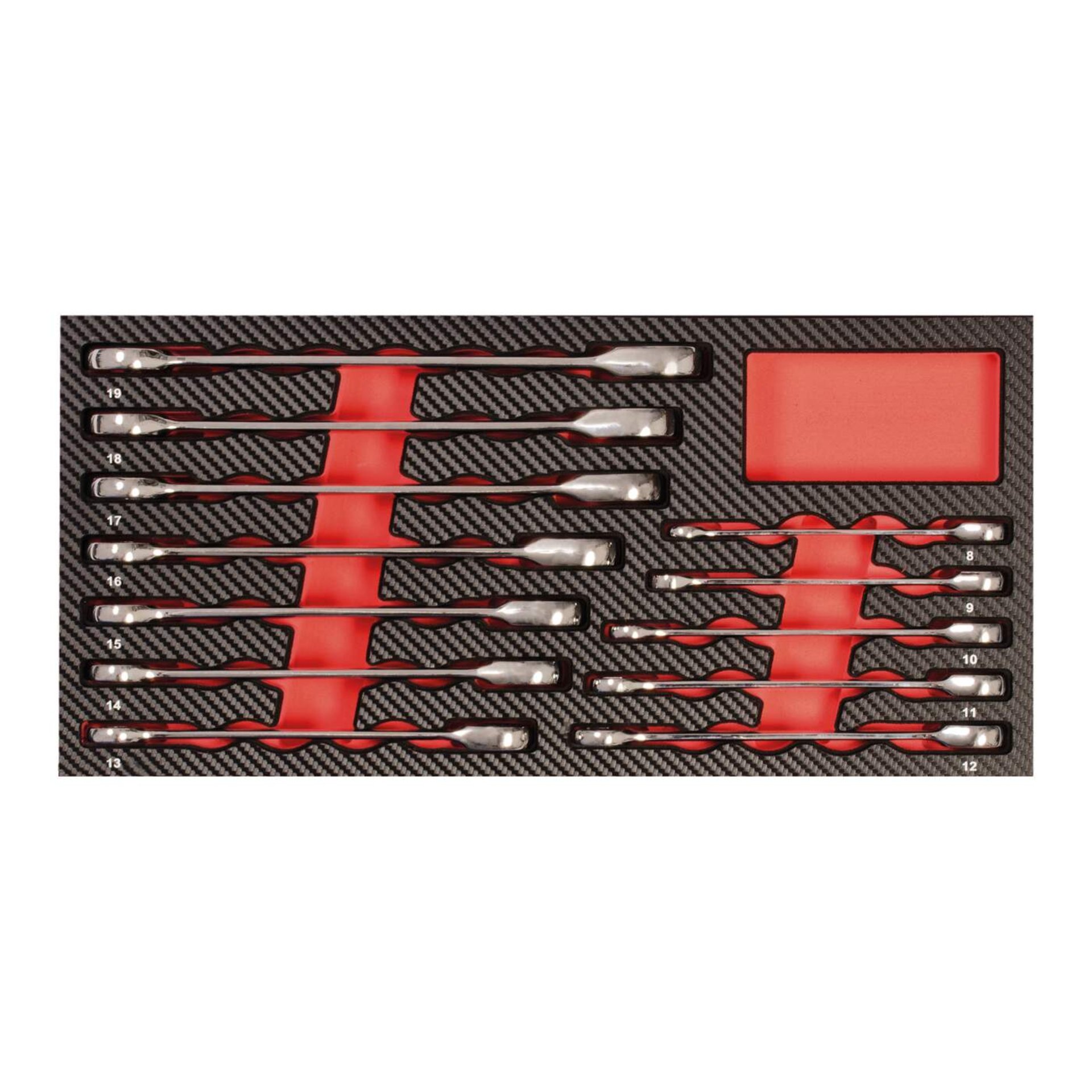 Schraubenschlüsselsatz, Werkzeugset, Schraubendreher, Karbidsatz,  roter organizer