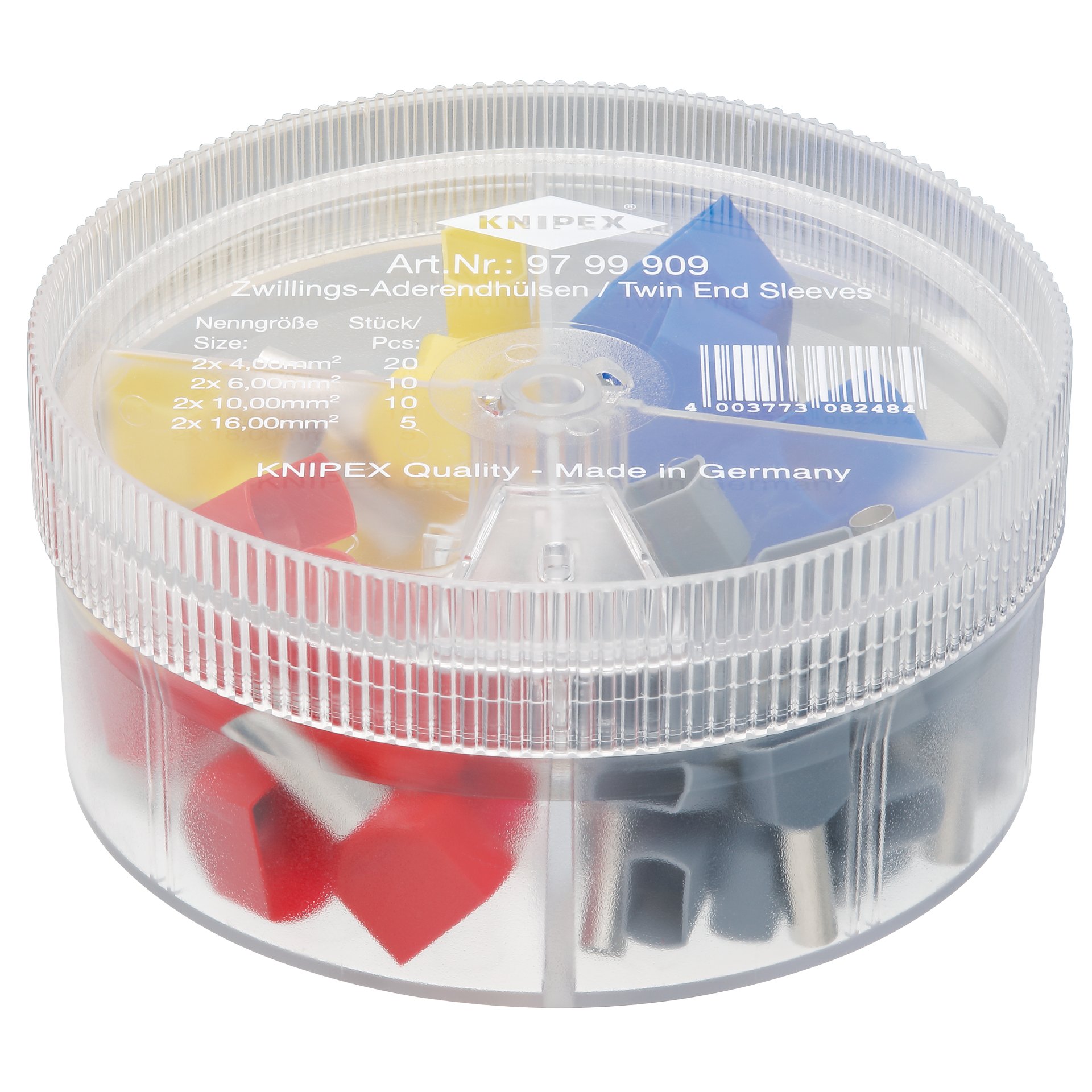KNIPEX 97 99 909 Sortimentsboxen mit 45 Twin-Aderendhülsen 4-teilig