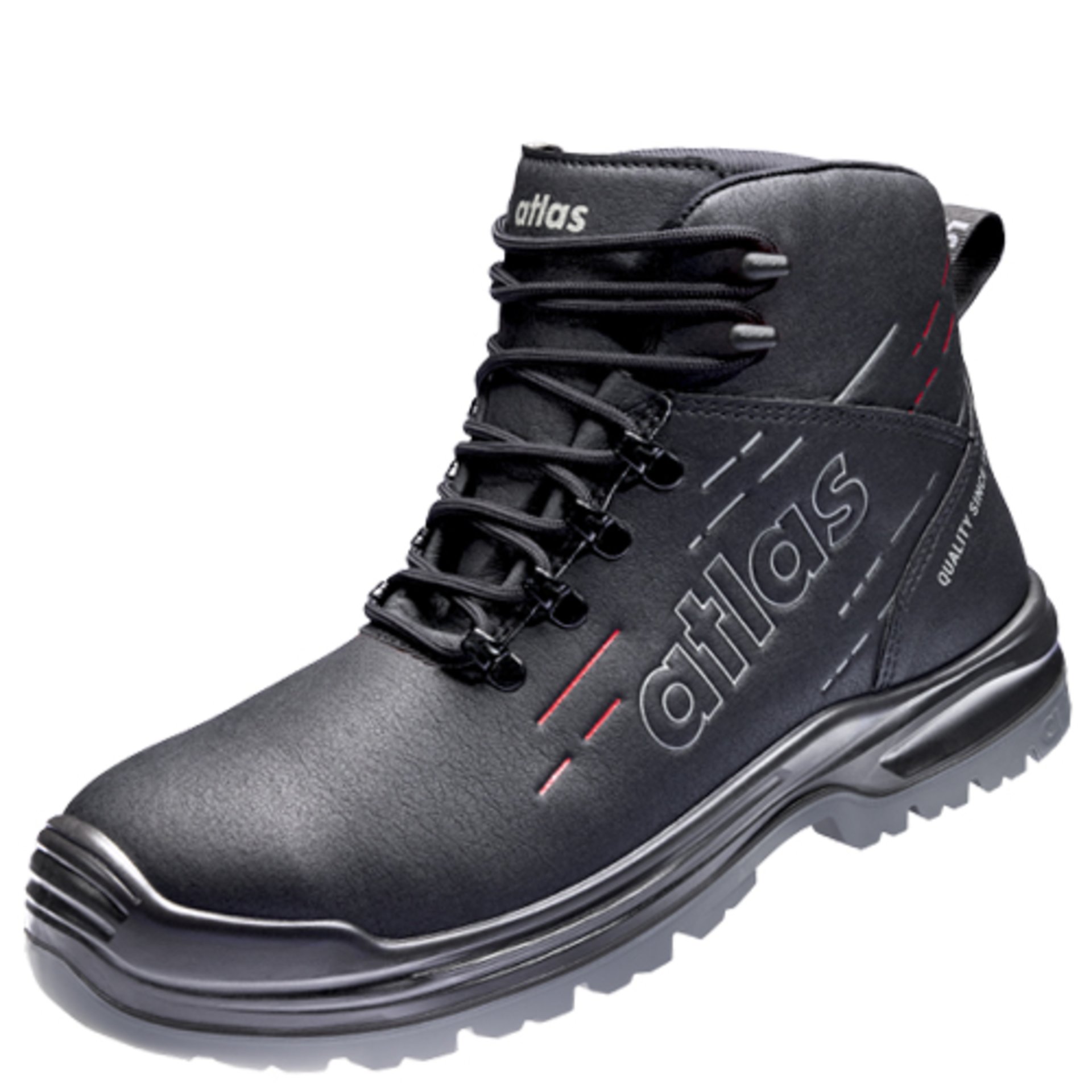 Stiefel, Hoch»schuhe, Wanderschuhe, Gummisohle, Schwarz