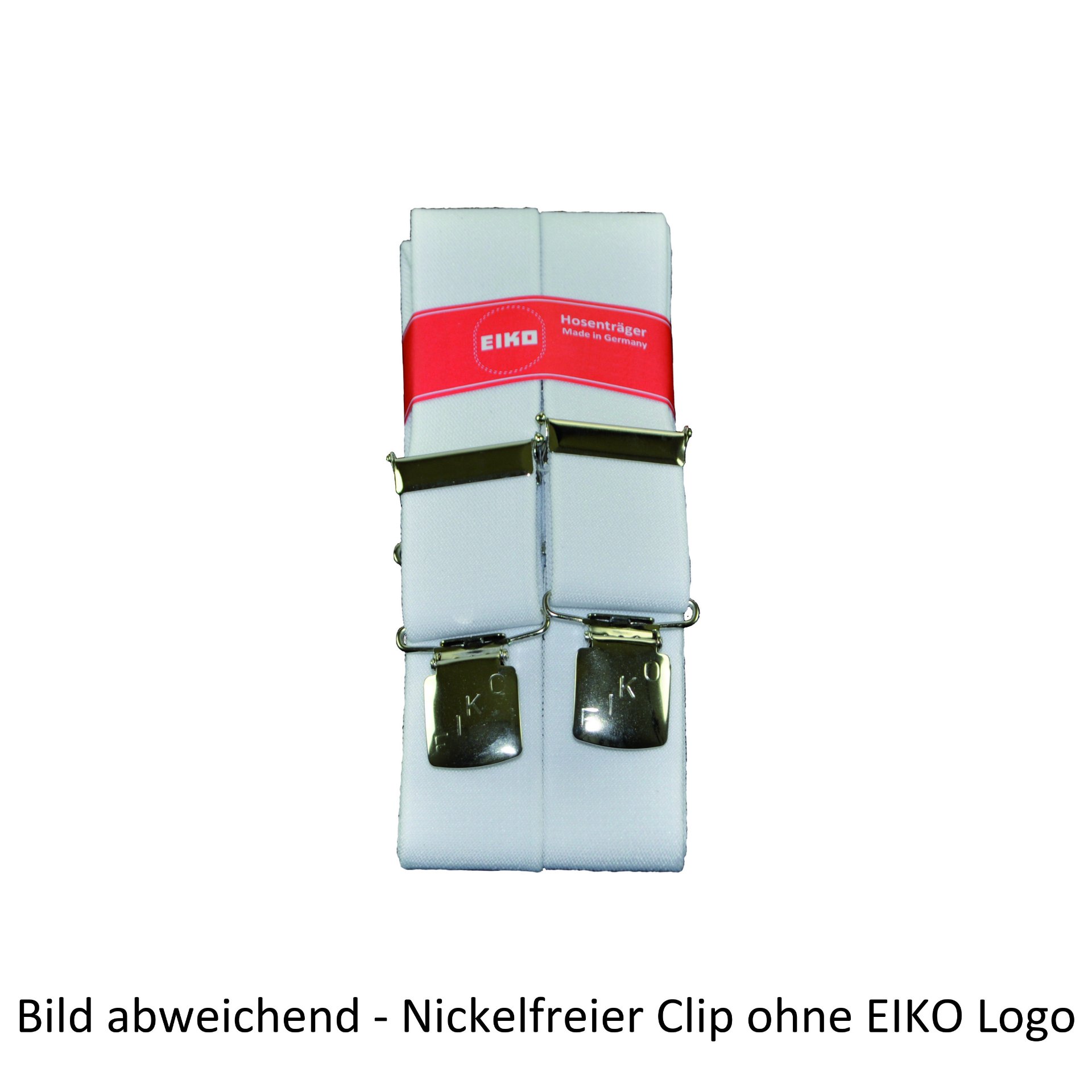 Eiko Hosenträger EIKO Clip nickelfrei, uni 36mm, Leder-Rückenteil