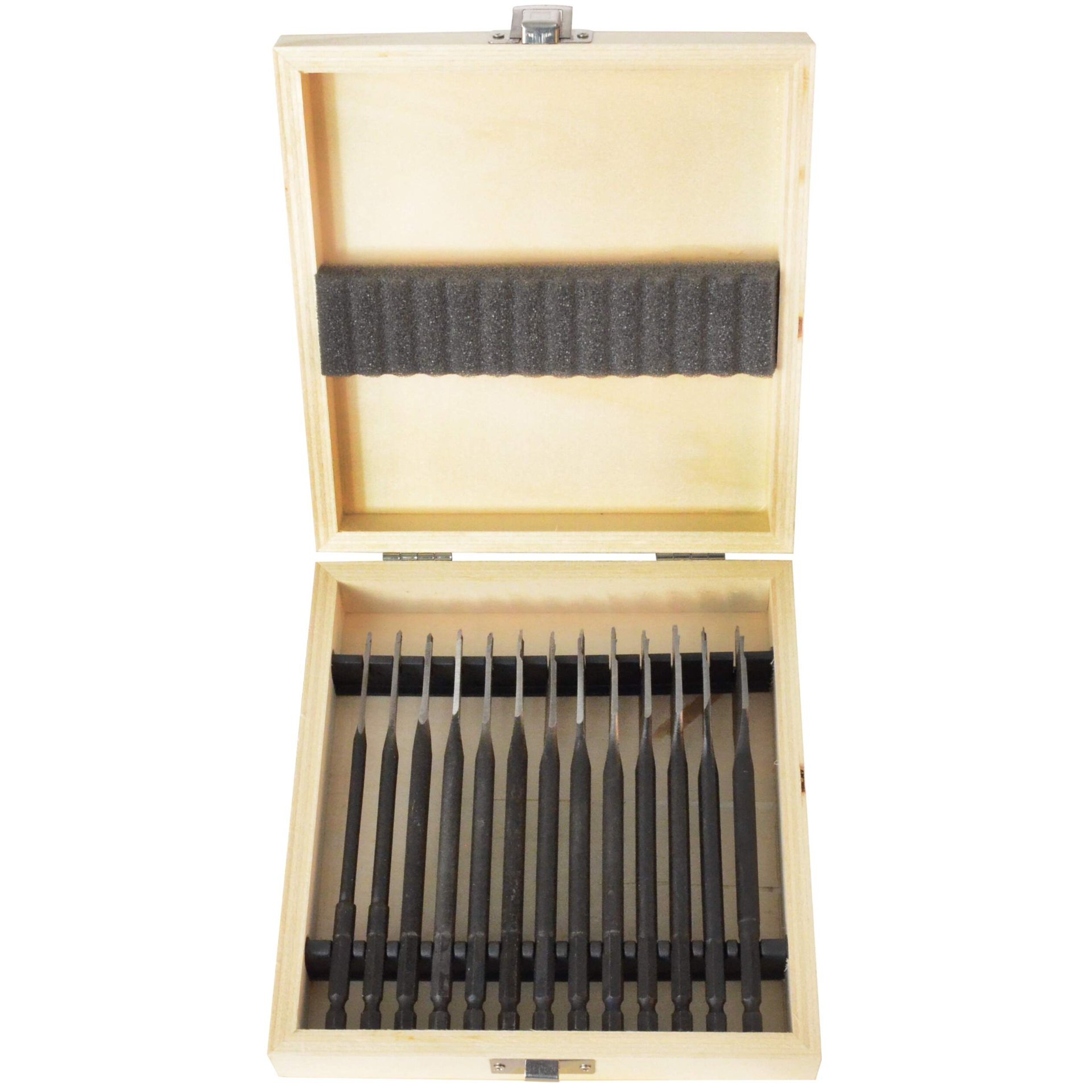 Schraubenzieher-Satz, Schraubendreher, Holzkiste, Aufbewahrung, Bits