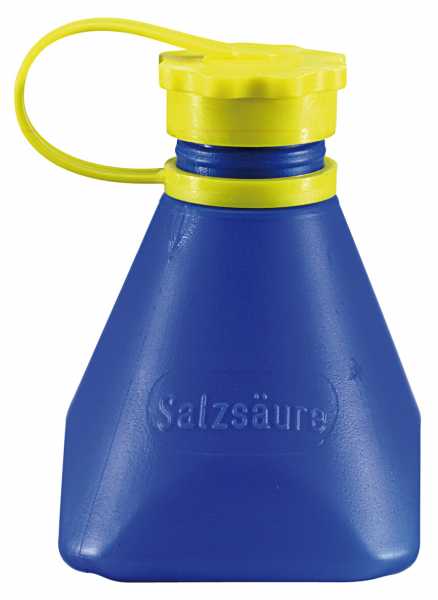 Salzsäure-/Lötwasserflasche Salzsäureflasche, Ausführung mit Auslaufstopp, blau, 150 ml, Klempner